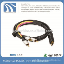 Nuevo tipo HDMI al cable del convertidor 3RCA / CVBS con energía y chipset